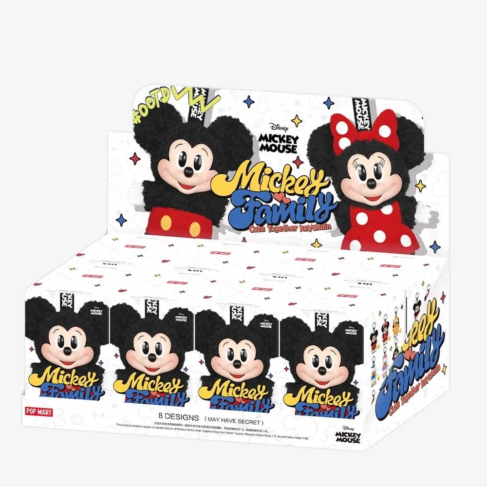 Pop Mart Disney Mickey Family Cute Together Blind Box Display Storage Box
